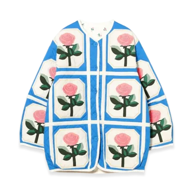 BEAMS COUTURE x RURU MARY'S Reversible Quilted Coat "Blue"