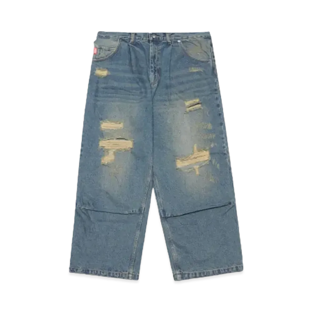 9090 King Logo Damage Buggy Denim "Indigo"