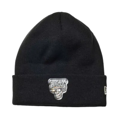 NEW ERA Basic Cuff Knit NBA Metal Logo Chicago Bulls "Black"