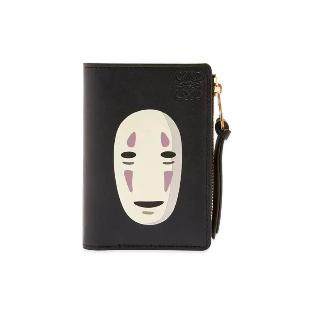LOEWE x Spirited Away Kaonashi Slim Zip Bifold Wallet In Classic Calfskin "Black"