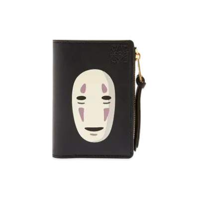 LOEWE x Spirited Away Kaonashi Slim Zip Bifold Wallet In Classic Calfskin "Black"