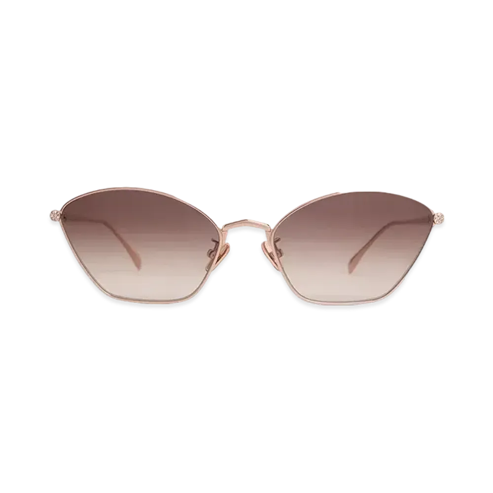 CHARLES & KEITH Metal-Rim Cat-Eye Sunglasses "Rose Gold"