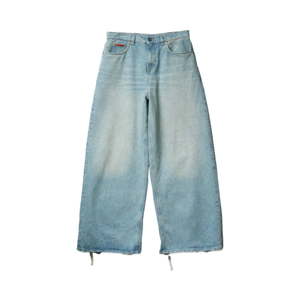 MARTINE ROSE Extended Wide Leg Jean "Bleached Wash"