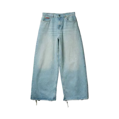 MARTINE ROSE Extended Wide Leg Jean "Bleached Wash"