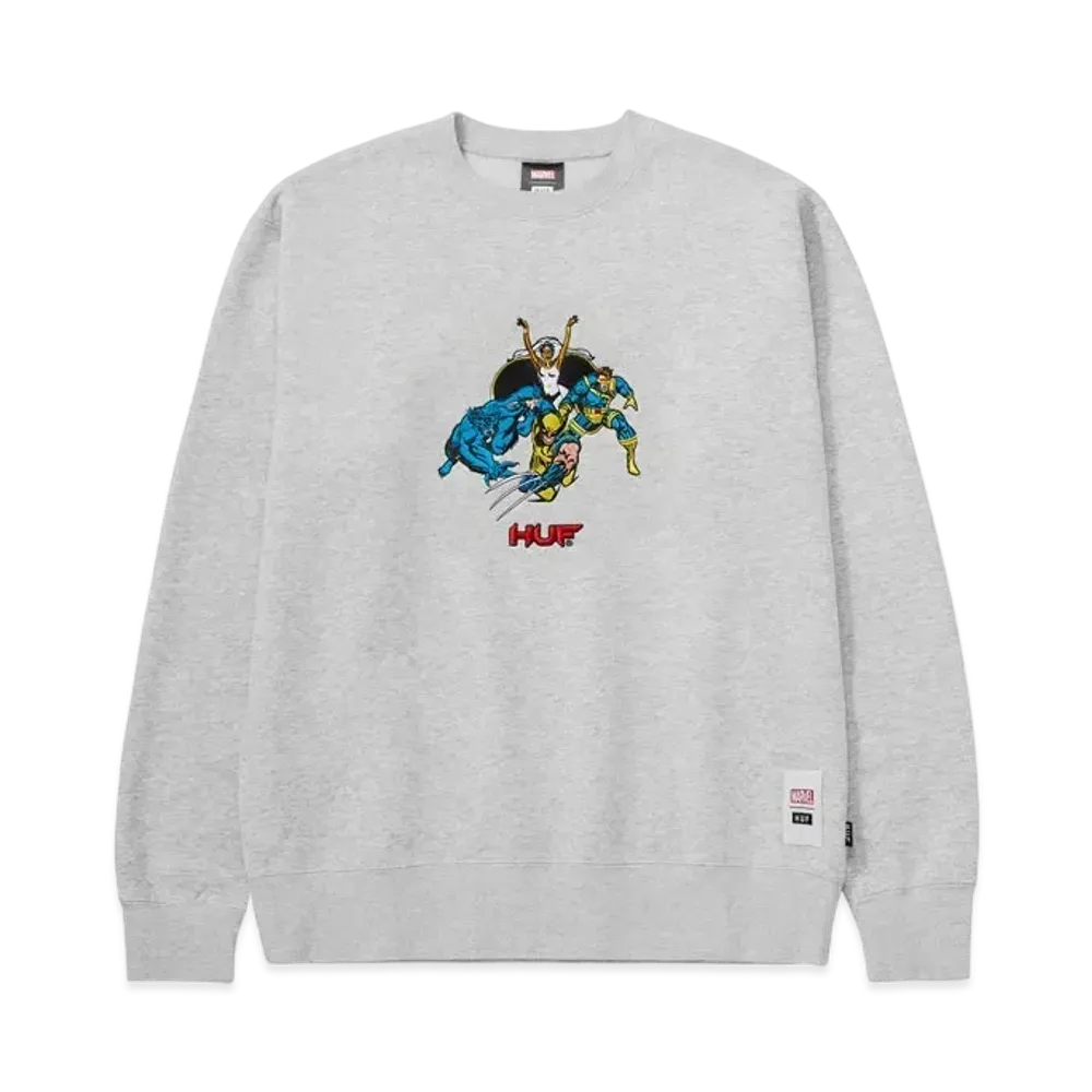 HUF x X-MEN Mutant Team-Up Crewneck "Heather Grey"