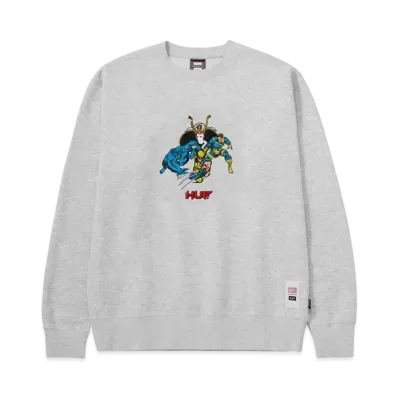 HUF x X-MEN Mutant Team-Up Crewneck "Heather Grey"