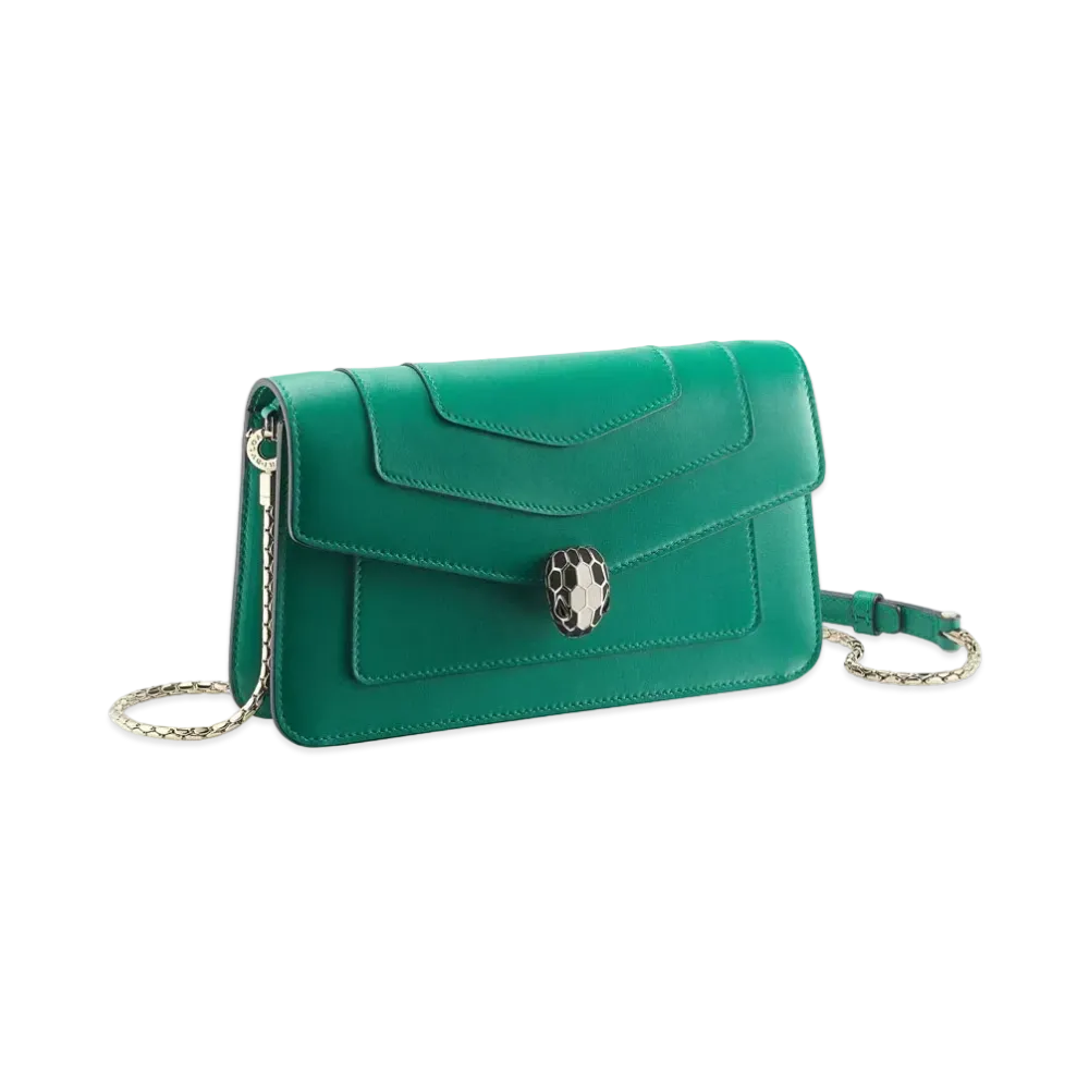 BVLGARI Serpenti Forever Chain Wallet "Green"