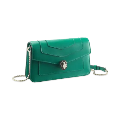BVLGARI Serpenti Forever Chain Wallet "Green"