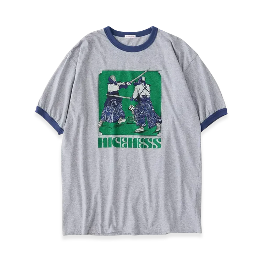 NICENESS K.Athena Kendo Ringer Tee "Heather Gray"