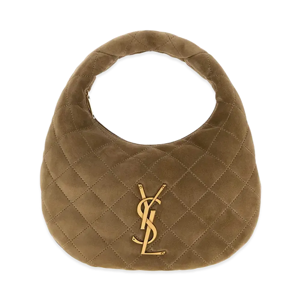 Saint Laurent Women's Suede Icarino Handbag "Mud Brown"
