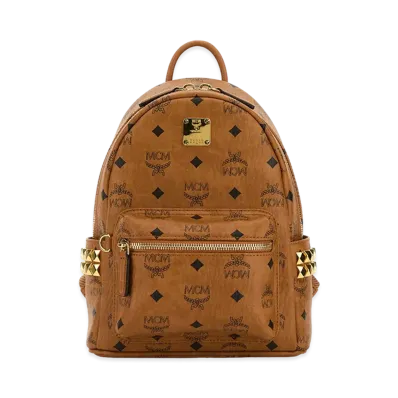 MCM Women's Printed Canvas Mini Stark Backpack "Brown"
