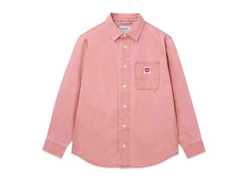 Carhartt WIP L/S Nash Shirt "Sulfur Red(Enzyme Bleach Washed)"