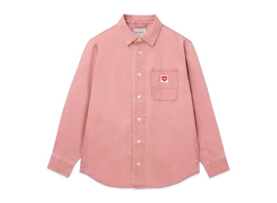 Carhartt WIP L/S Nash Shirt "Sulfur Red(Enzyme Bleach Washed)"