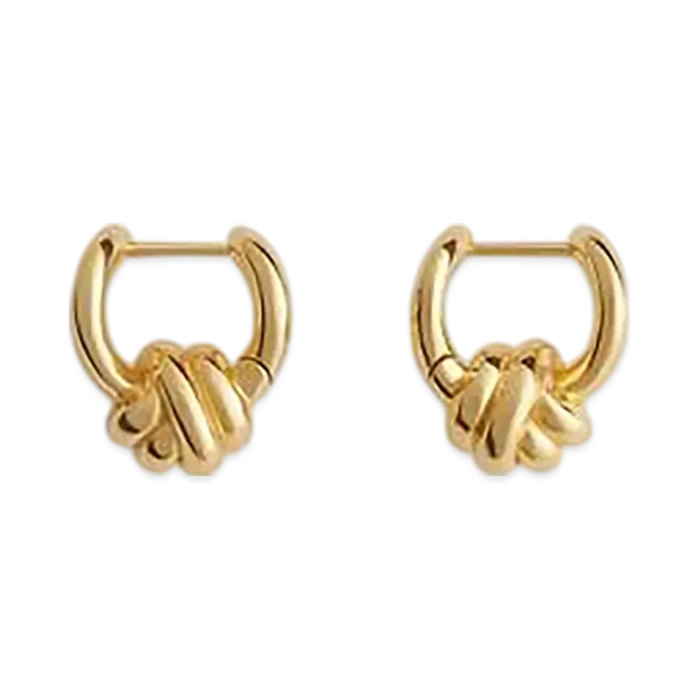 Bottega Veneta Knot Hoop Earrings "Yellow Gold"