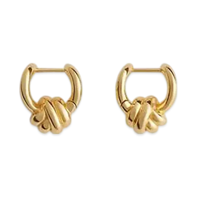 Bottega Veneta Knot Hoop Earrings "Yellow Gold"