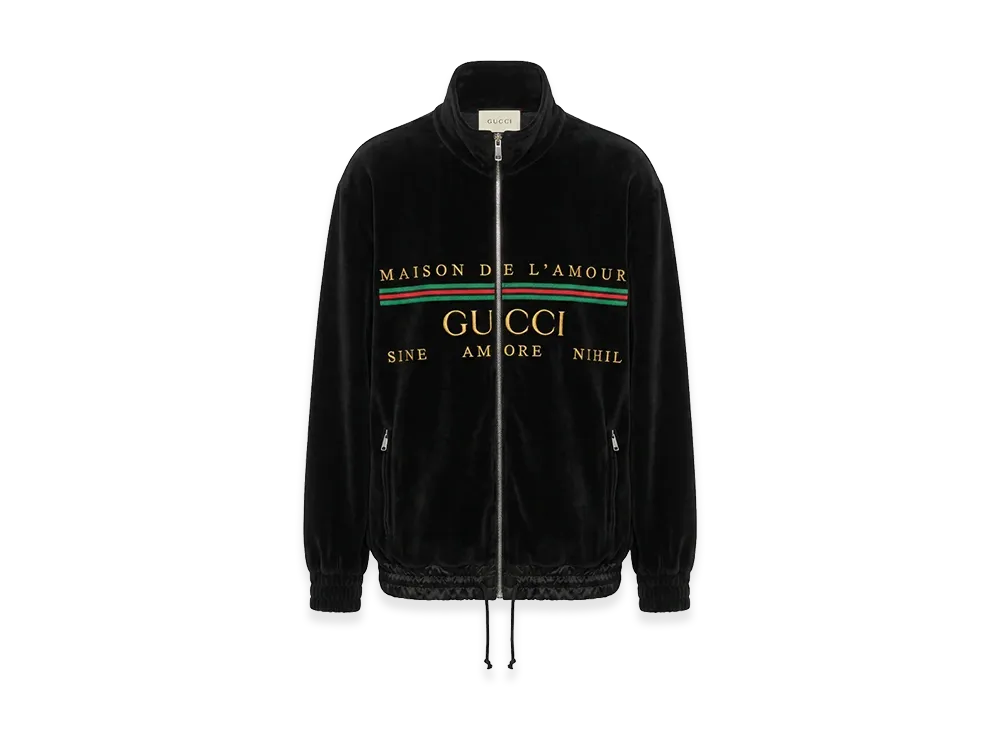 Gucci Velour Oversize Chenille Jacket "Black"