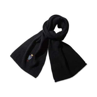 Polo Ralph Lauren Solid Denim Bear Scarf "Polo Black"