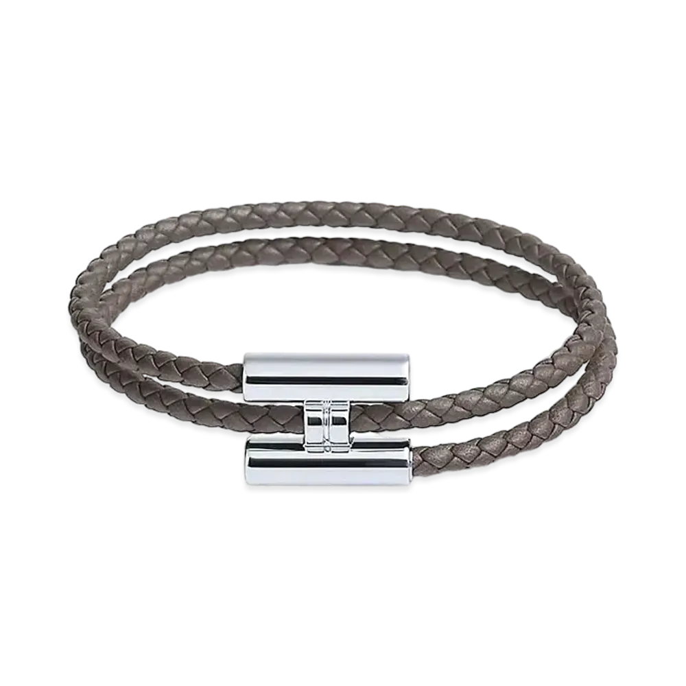 Hermes Tournis Tresse Bracelet "Gris Etain"