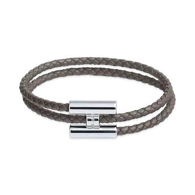 Hermes Tournis Tresse Bracelet "Gris Etain"