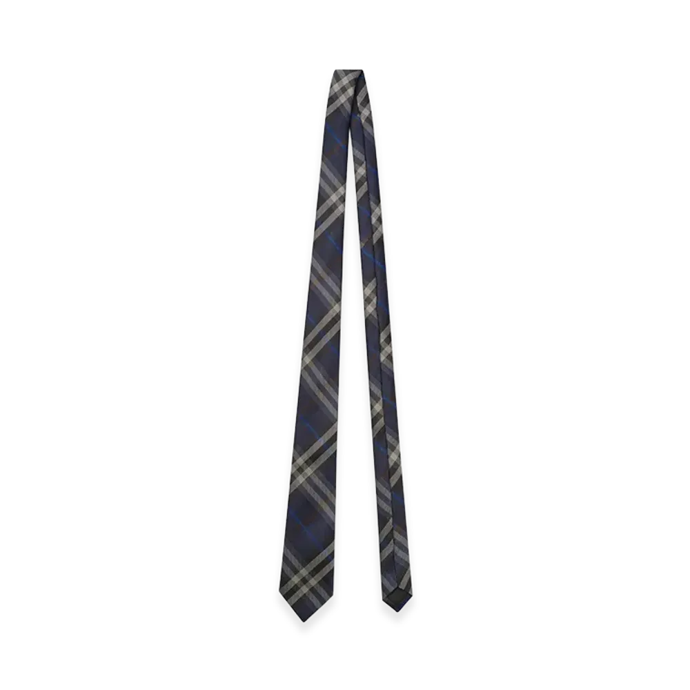 Burberry Check Silk Tie "Pilot Blue"