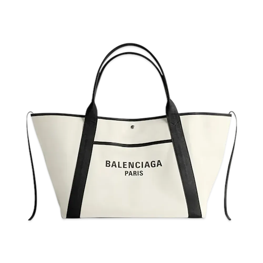BALENCIAGA Biarritz Large Tote Bag "Natural/Black"