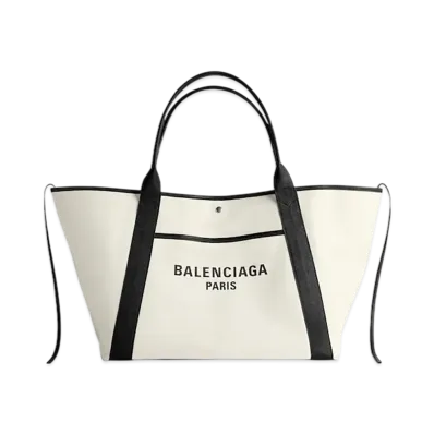 BALENCIAGA Biarritz Large Tote Bag "Natural/Black"