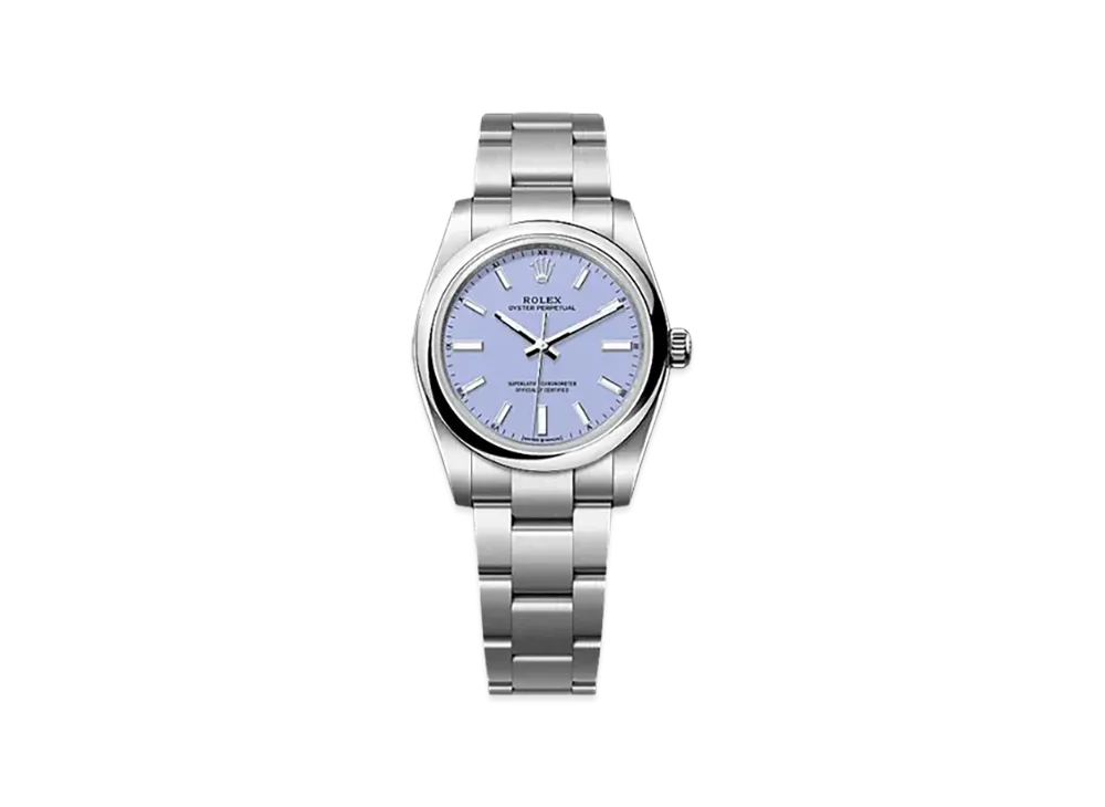 ROLEX Oyster Perpetual 34mm Oystersteel 124200 "Lavender"