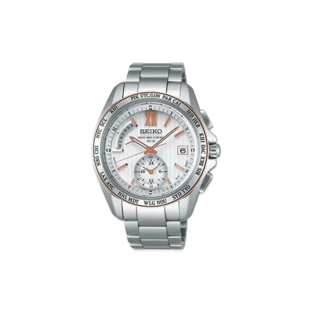 SEIKO Brights Solar Radio World Time "Silver" SAGA146
