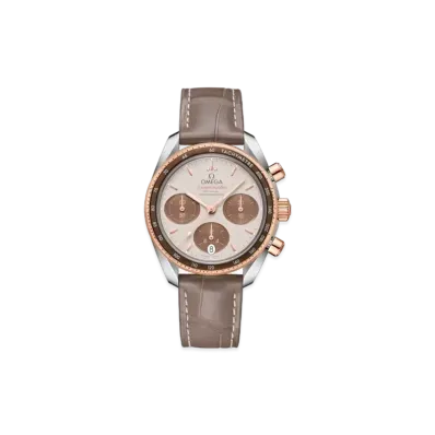 OMEGA Speedmaster Co-Axial Chronometer 38MM Leather Strap "Stainless Steel/Sedona Gold/Brown" 324.23.38.50.02.002