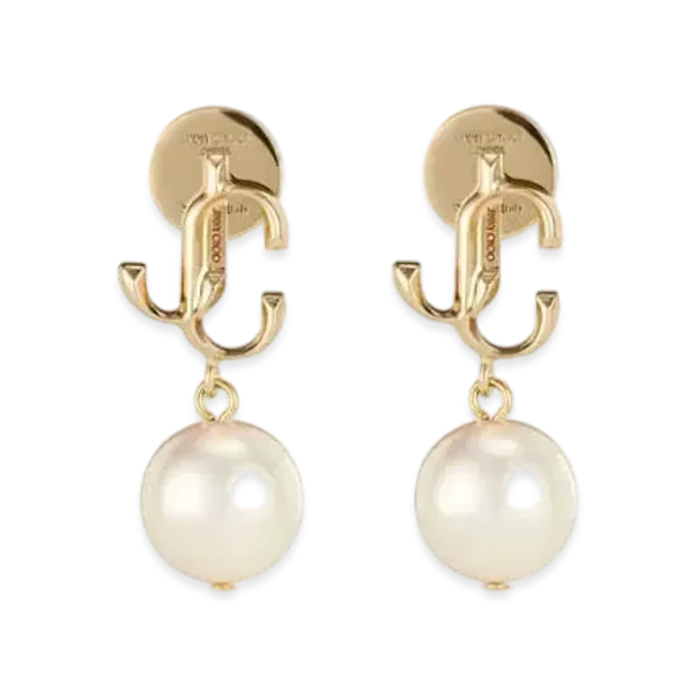 Jimmy Choo JC Pearl Earring Metal JC Pearl Stud Earrings "Gold"