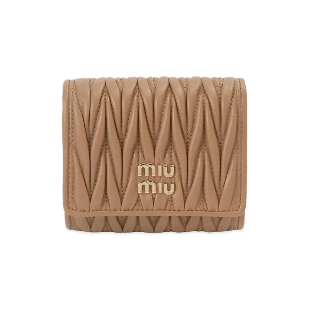 MIU MIU Trifold Wallet "Caramel Brown"