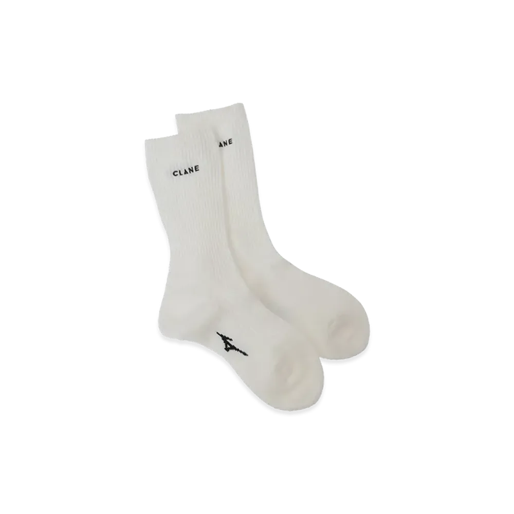 CLANE x Mizuno Logo Socks "White"