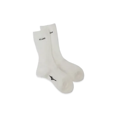 CLANE x Mizuno Logo Socks "White"