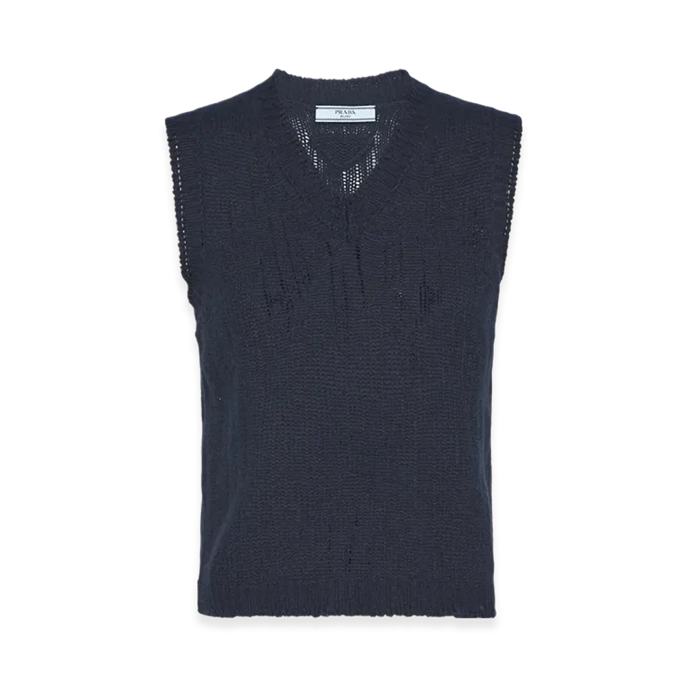 PRADA Women's Cashmere Vest "Navy"