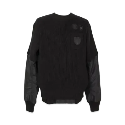 sacai x Gonz Multi Patch Nylon Twill x Knit Sweater "Black"