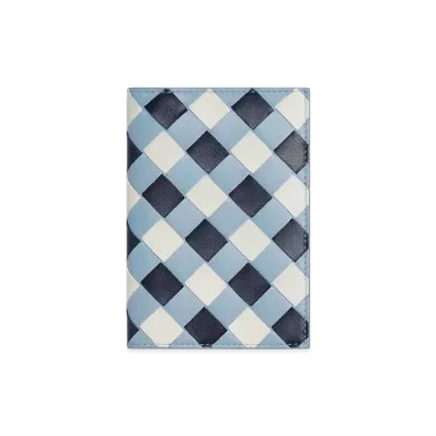 Bottega Veneta Intrecciato Passport Case "Abyss/Ice/White"