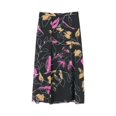 Paul Smith Women's Ink Floral Skirt "Black"