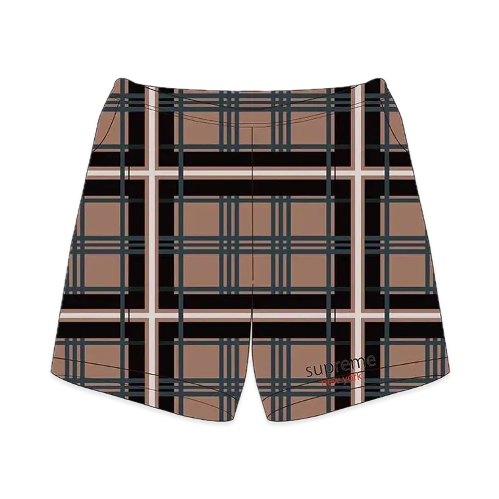 Supreme Plaid Sweatshort "Brown"