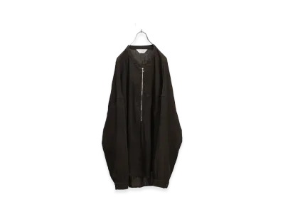 ANCELLM Crepe Half Zip Shirt "Brown"