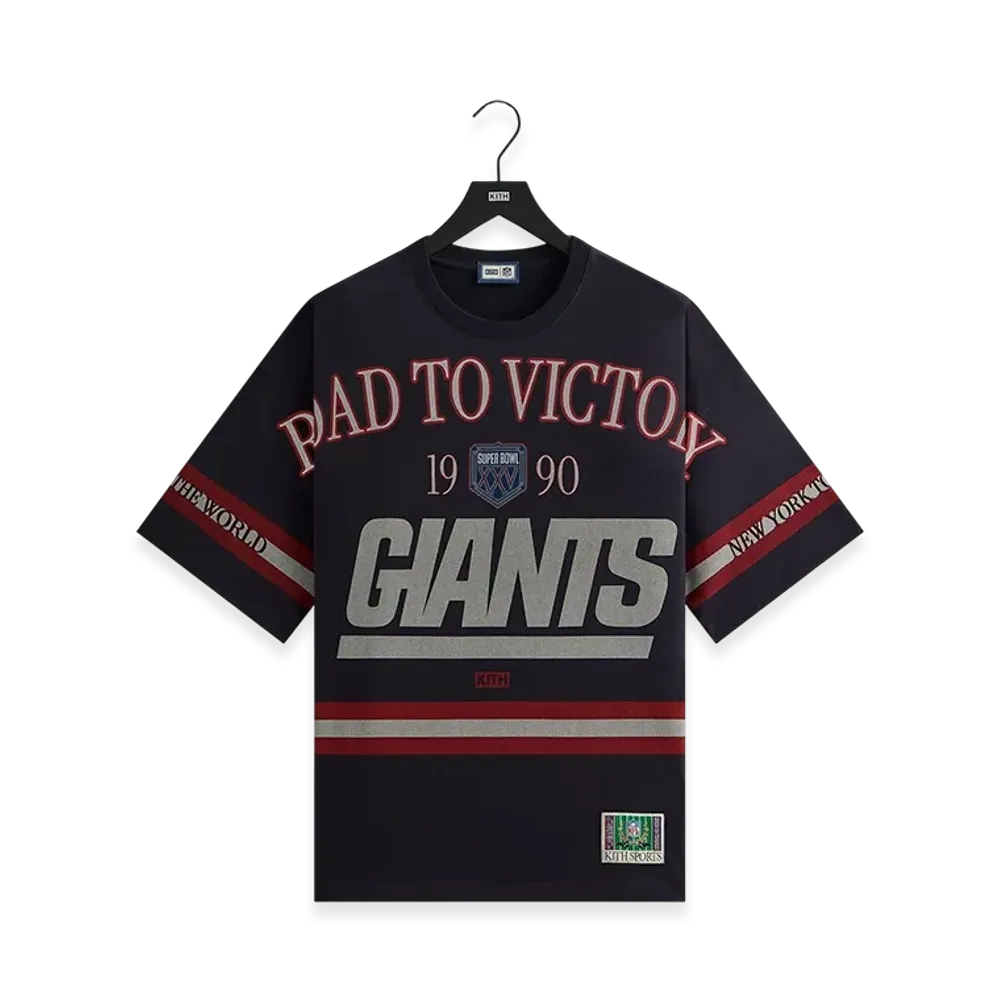 Kith x the NFL New York Giants Victory Vintage Bishop Tee "Ink"