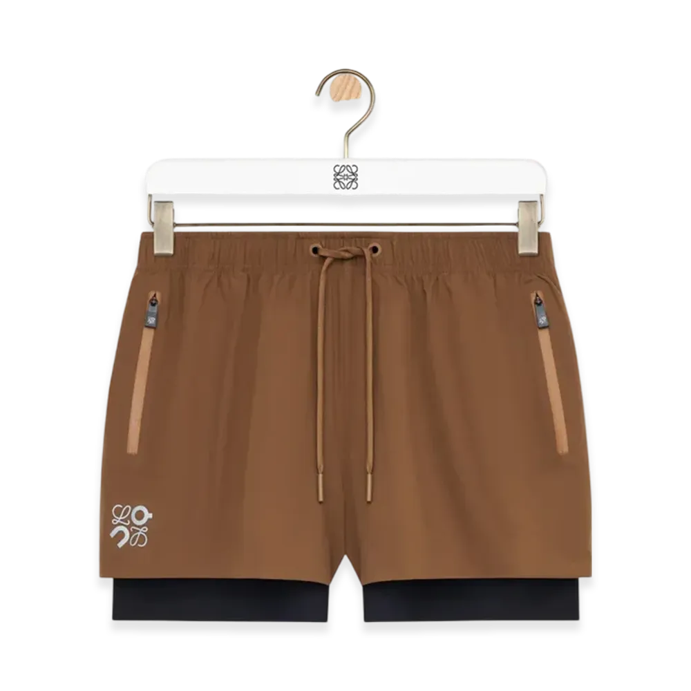 LOEWE x On Performance Shorts (Technical Shell) "Toffee"