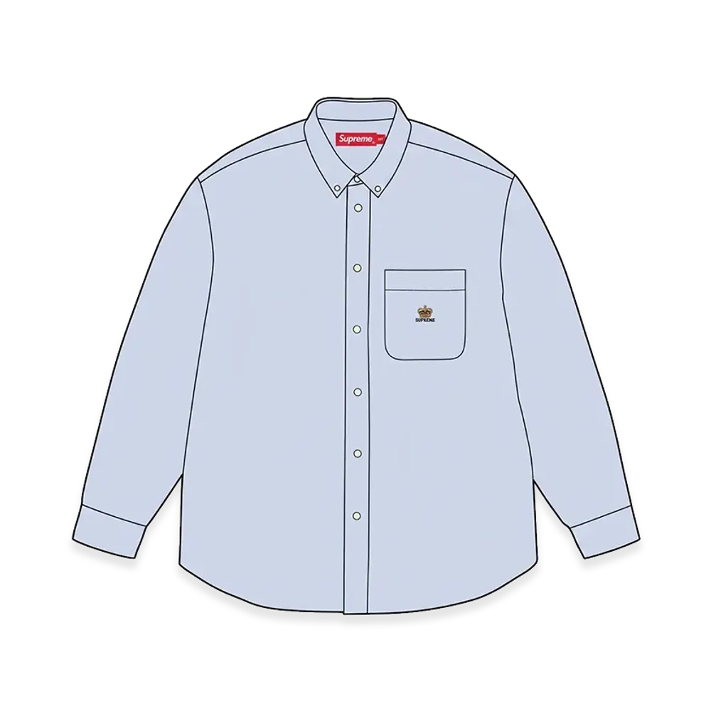 Supreme Loose Fit Flannel Oxford Shirt "Light Blue" (26FW)