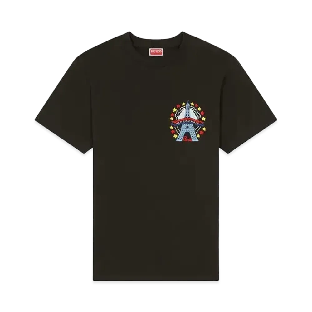 KENZO 'DRAWN VARSITY' Embroidery Slim T-shirt "Black"