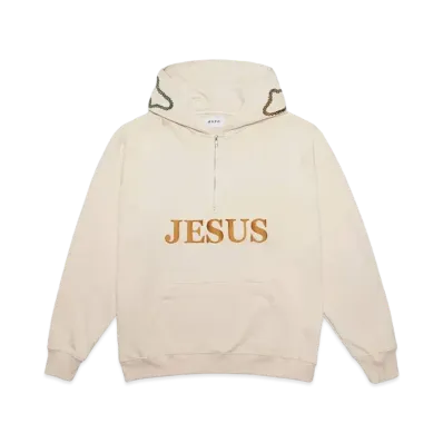 MAYO JESUS Embroidery Half zip Hoodie "OFF WHITE"