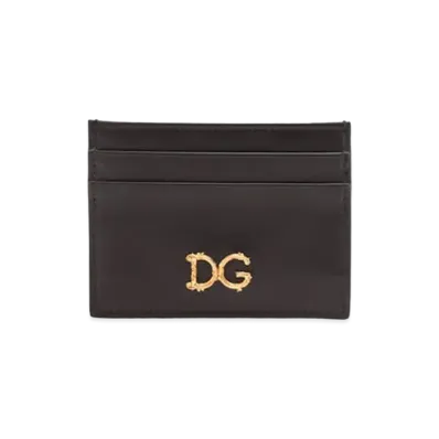 Dolce&Gabbana Credit Card Holder Calfskin DG Barocco "Black"
