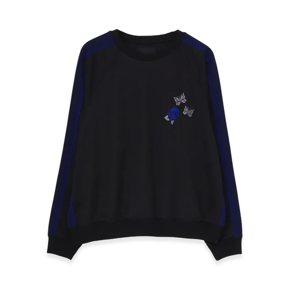 WILDSIDE YOHJI YAMAMOTO x NEEDLES Track Crew Neck Shirt "Black/Blue"