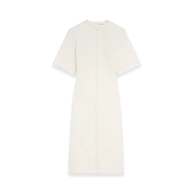AMI PARIS Cotton Long Fitted Dress "White"