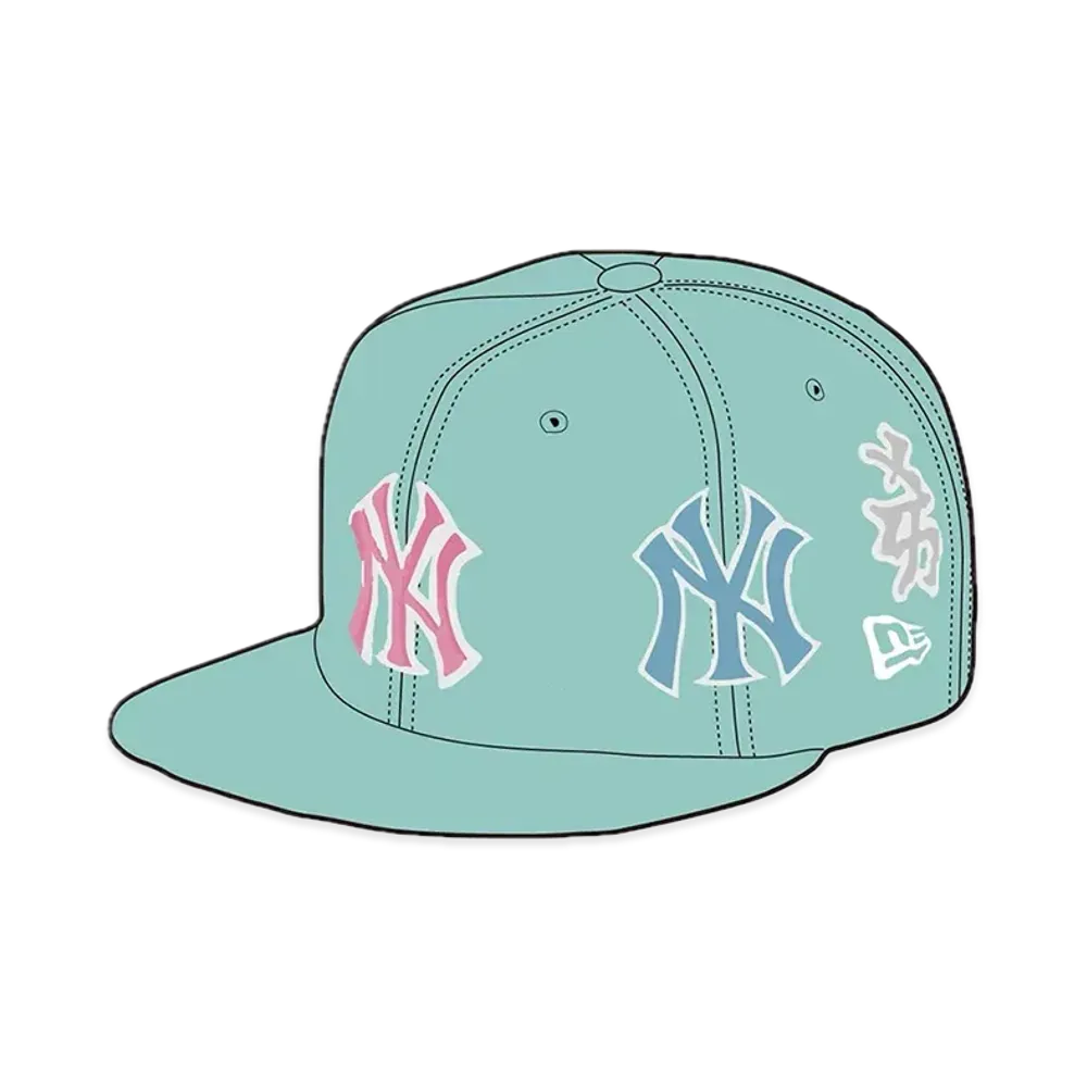Supreme x New York Yankees Kanji New Era "Light Aqua"