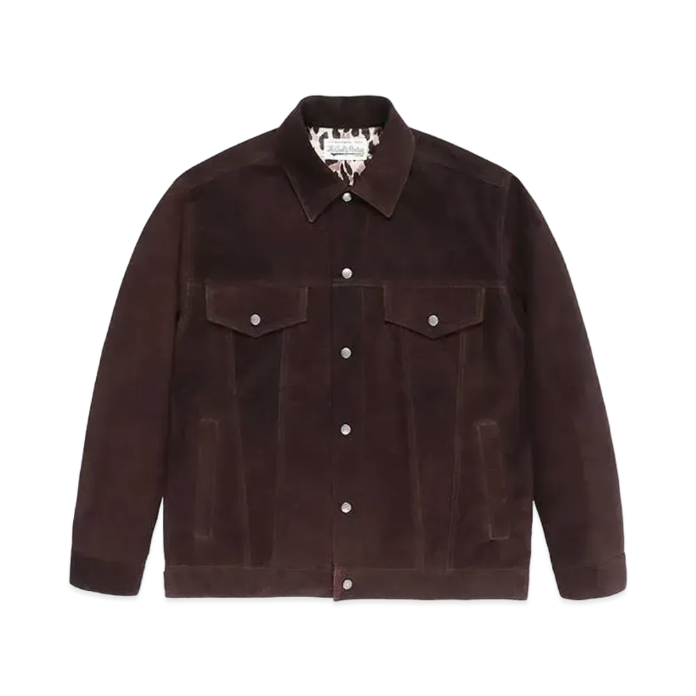 WACKO MARIA Suede Leather Trucker Jacket "Brown"