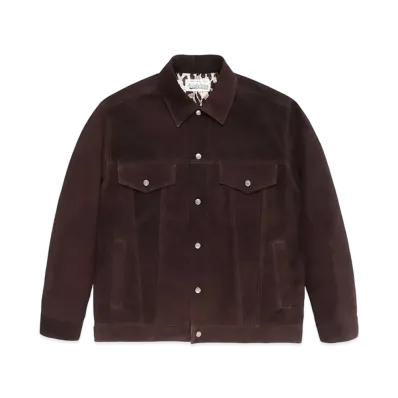 WACKO MARIA Suede Leather Trucker Jacket "Brown"